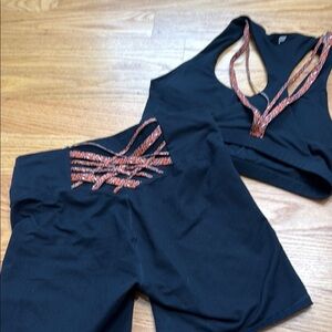 Black and Orange Racerback Sports Bra
